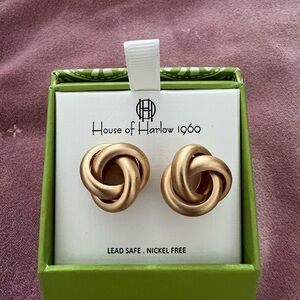 House of Harlow 1960 Rose Gold Knot Earrings